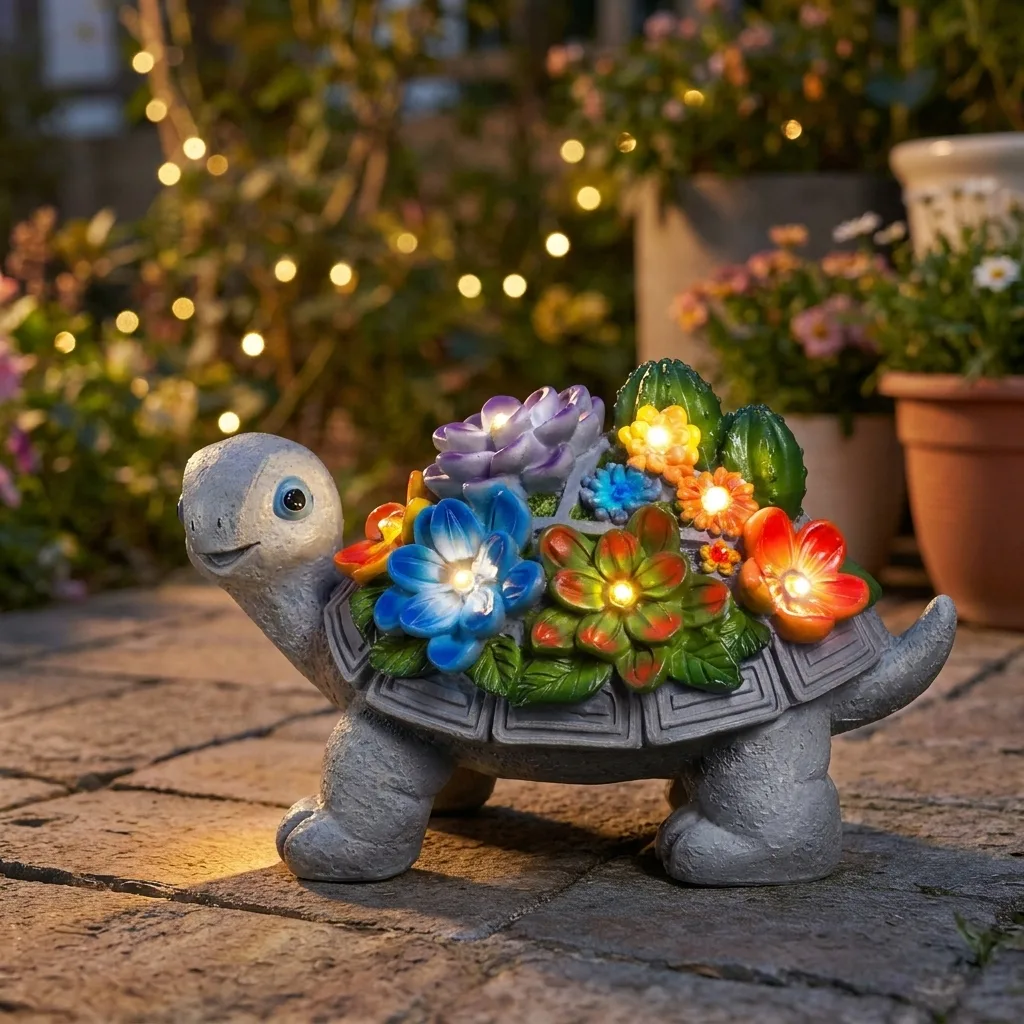 Solar Turtle Garden Light, 7 LEDs