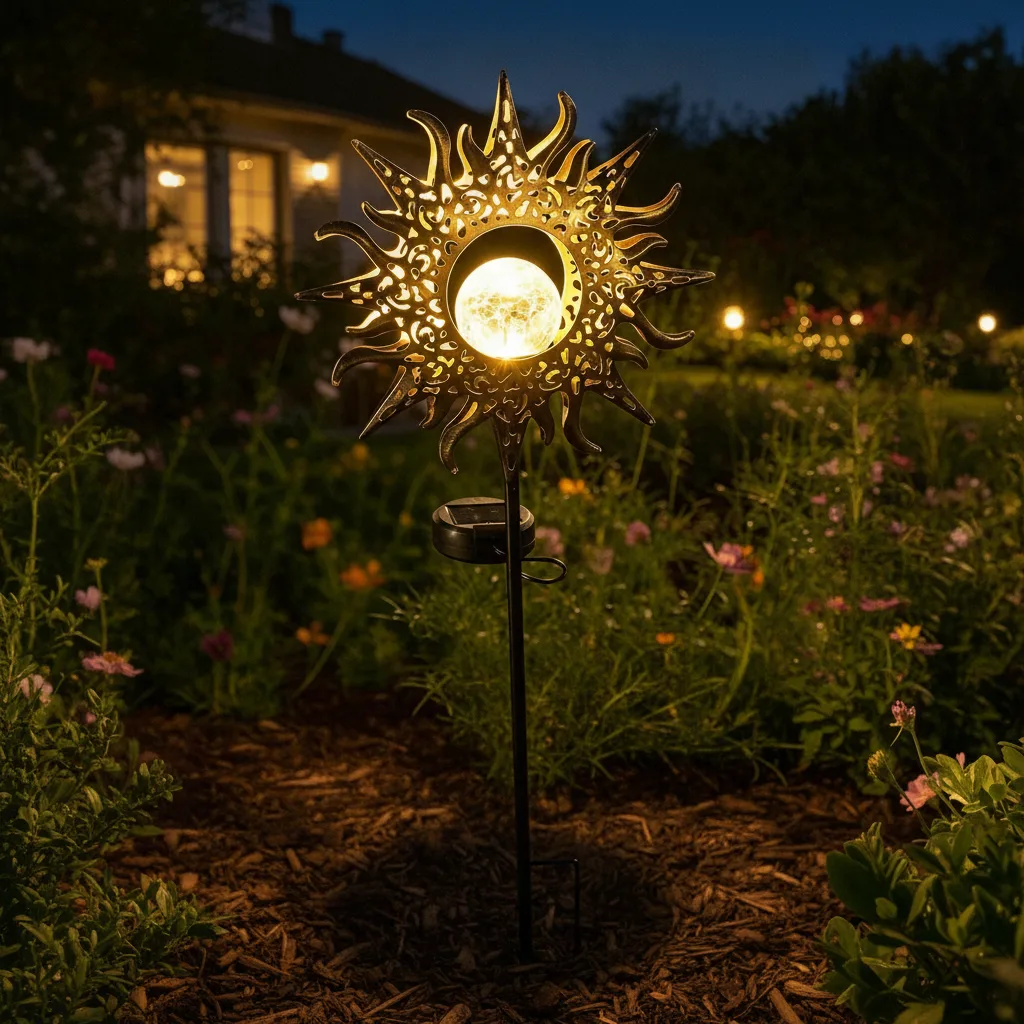 Solar Garden Light Sun Design