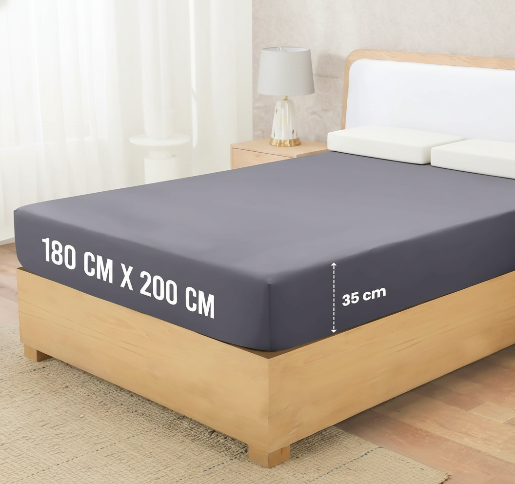 Utopia Bedding - Spannbettlaken 180x200cm - Grau - Gebürstete Polyester-Mikrofaser Spannbetttuch - 35 cm Tiefe Tasche