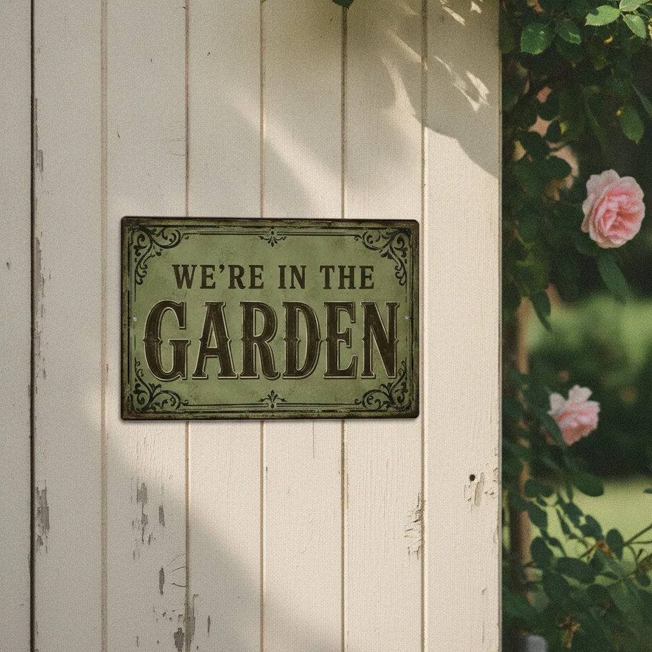 Putuo Decor Gartenschild "We are in the garden"