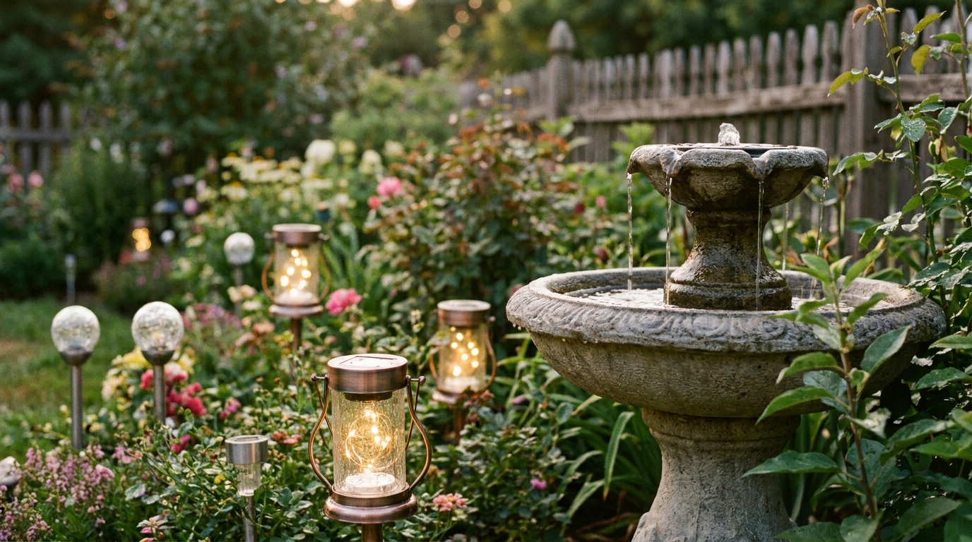 Solar-Gartendeko für draußen: Leuchten und Brunnen im Vergleich