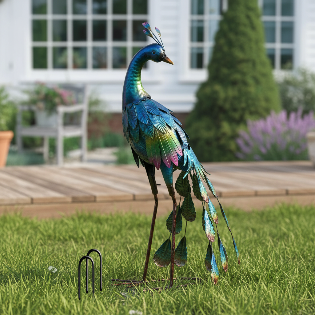 TERESA'S COLLECTIONS Pfau Metallfigur