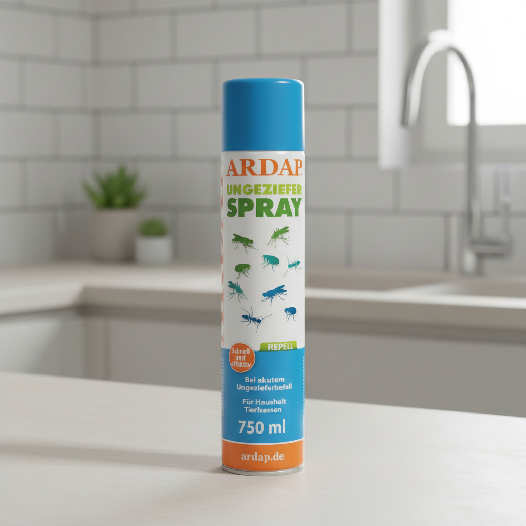 ARDAP Repell Ungezieferspray 750ml - Insektenspray bei akutem Ungezieferbefall - Abwehrend bei Insektenbefall - Insektenspray Wohnung - Schädlingsfrei - Wirkt schnell &amp; effektiv (PT19)